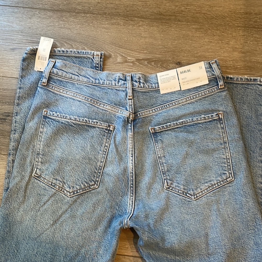 Agolde Riley High Rise Straight Crop Jeans - Picture 4 of 5